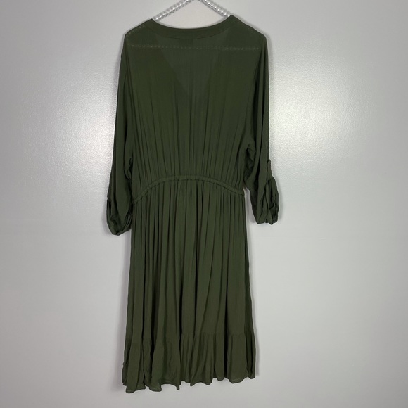 Torrid olive button front gauze skater dress - Picture 4 of 9